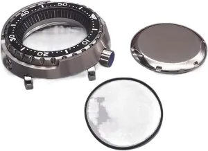 WaterProof Silver Tuna Can Dive Watch Case Sapphire Crystal Case compatible with Seiko NH35 bark ruminate villager NH36 Movement Watch Repair watch case 20ATM 
