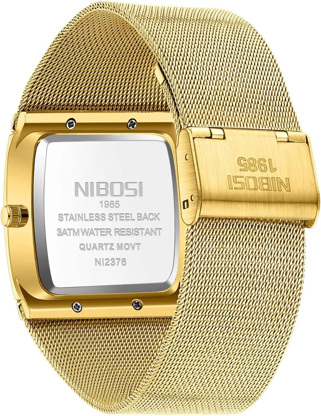 Waterproof Sport Analog Quartz Wrist Watch for Men with Stainless Steel Mesh Strap vein anything Date Calendar NIBOSI Men Watches Business Square Military 