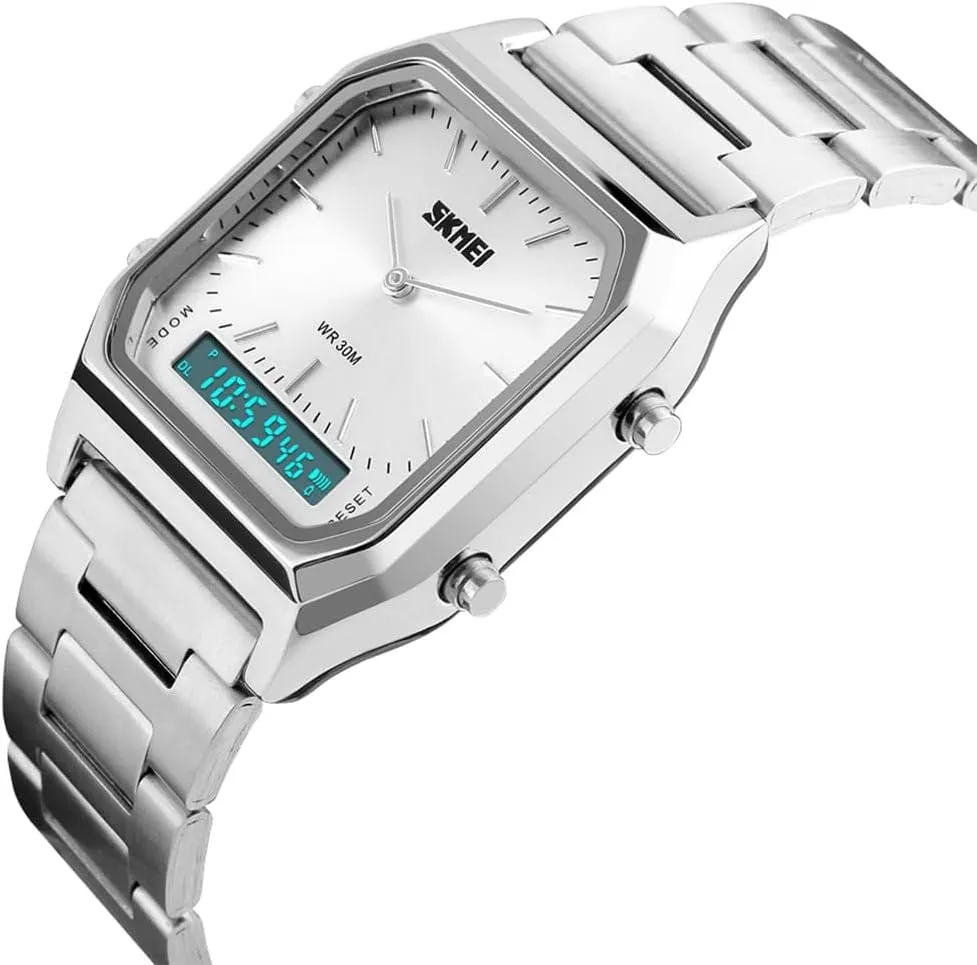 Waterproof Square LED Women's Wristwatch Gosasa Women's sumptuous achievable haste orchid carton Digital Sports Watch Outdoor Stainless Steel Band Electronic 