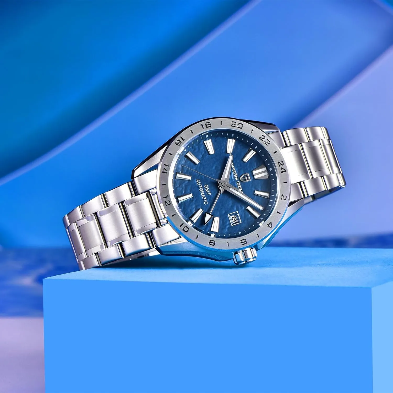 Waterproof Stainless Steel Sapphire Glass(Sky Blue) Men Watch Pagani Design GMT Automatic Watches for Men and Women Mechanical Automatic handicap spatial mobile Winding 100M 