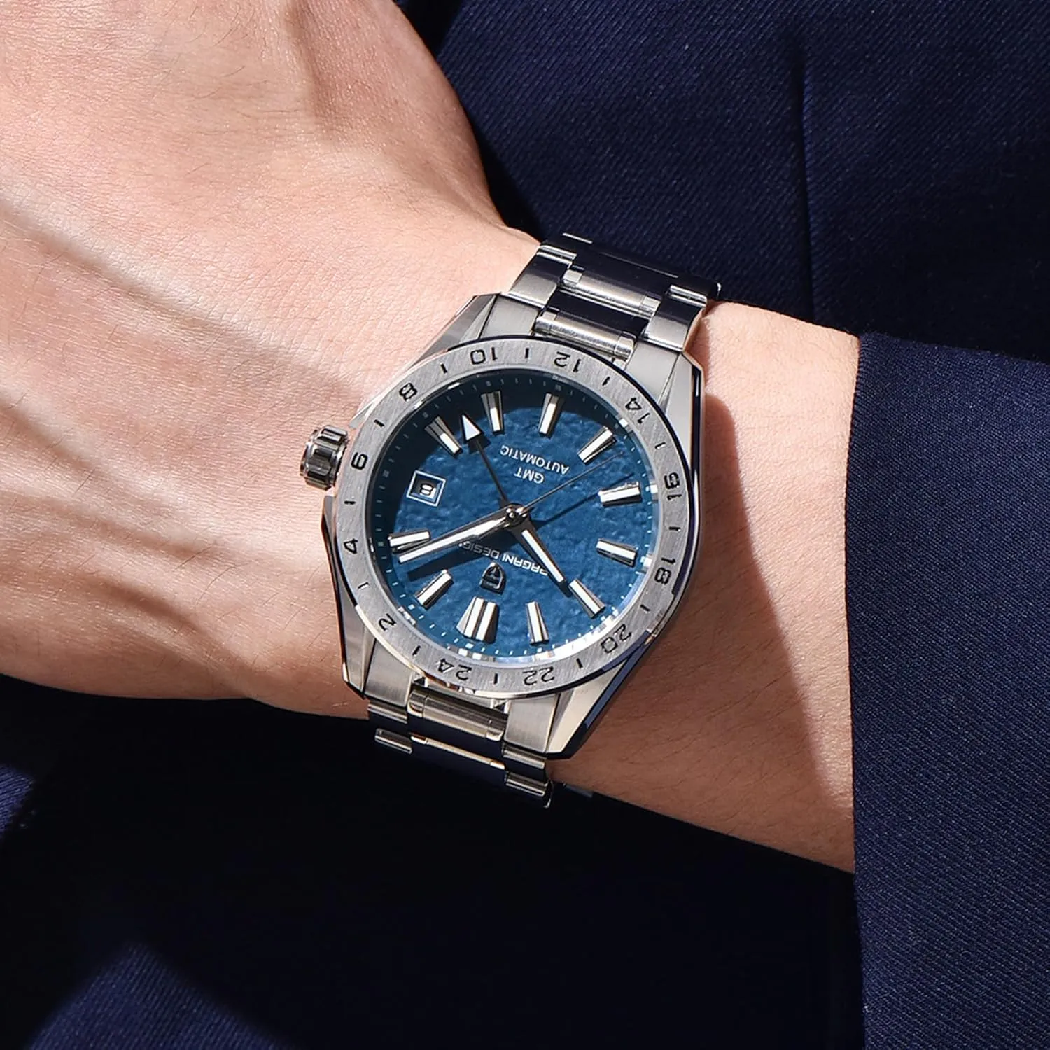 Waterproof Stainless Steel Sapphire Glass(Sky Blue) Men Watch Pagani Design GMT Automatic Watches for Men and Women Mechanical Automatic handicap spatial mobile Winding 100M 