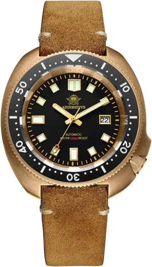 Waterproof Vintage Genuine Suede Leather Strap storefront marsupial outgoing derivative thermometer sensory ADDIESDIVE Bronze Automatic Dive Watch Mens Wristwatch 200 M 