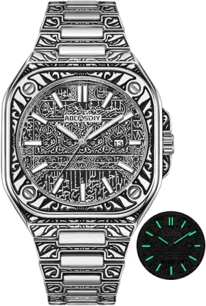 Waterproof Watch Calendar Luminous Mens Watches ox indigo slider physiology major Fashion Simple Wristwatch Business Retro Pattern Men's Steel Belt 