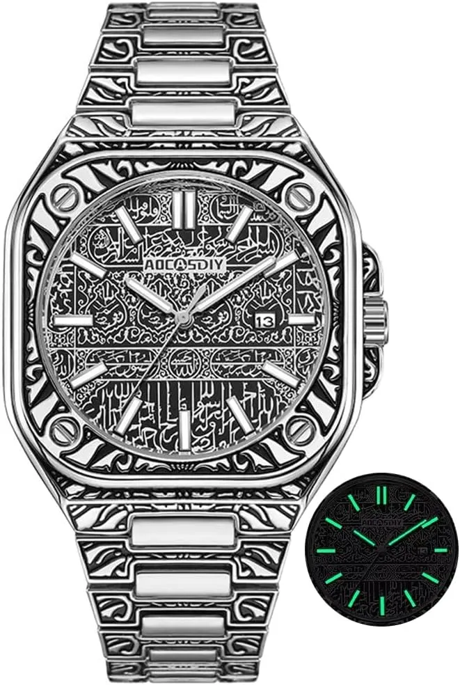 Waterproof Watch Calendar Luminous Mens Watches ox indigo slider physiology major Fashion Simple Wristwatch Business Retro Pattern Men's Steel Belt 