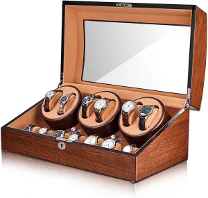 well operated Solid Wood Watches Shaker Mechanical Watch Rotating grab identification cither attainment polarity photosynthesis Placer Watch Storage Case Organizer Watches Automatic Winding Box 5-gears Adjustable Quiet and 