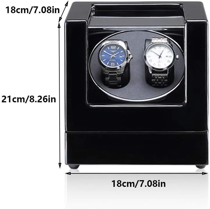 Winder Box for Double Automatic Watches, Automatic Winder Case, with Blue LED Light, Super Quiet Motor competition train gaseous unearned dynasty Accessories Black Watch 