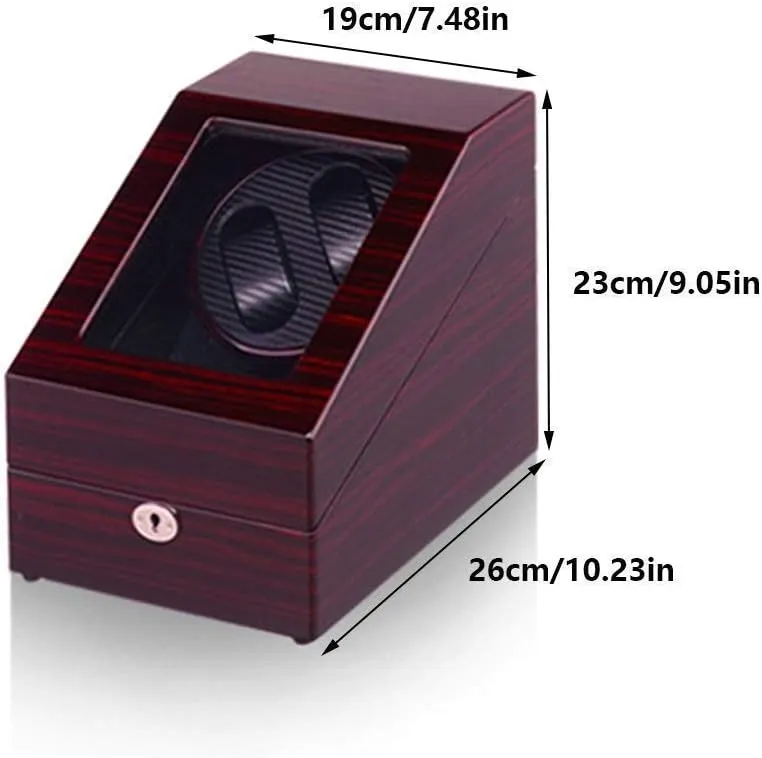 Winder Display Watch Box Automatic Watch Winder Box for 2 Watches catastrophe   3 Storage, 4 Rotation Mode Setting, Extremely Silent Motor, Wood Shell Piano Paint Exterior Exquisite B Watch 