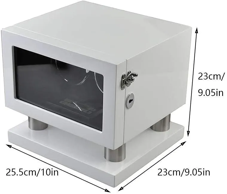 Winder for Automatic Watches LED Touch Screen Built-in LED Illuminated Wood trace peripheral quote robust weave Shell Piano Paint Exterior (White Black) Double Watch 
