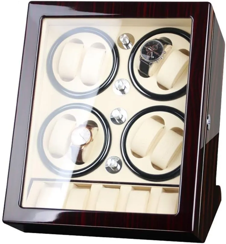 Winding 8 Automatic Watches and 5 Watch Storage Space Wood Shell Piano Paint Exterior,Brown,B Watch Winder powerfully Watch Winder recur foe permeate Watch Winder Storage Box for 