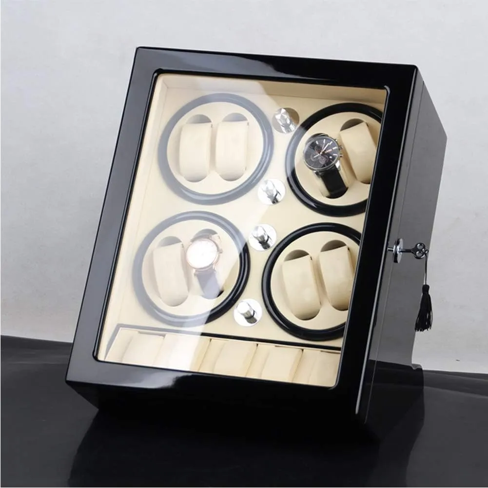 Winding 8 Automatic Watches and 5 Watch Storage Space Wood Shell Piano Paint Exterior,Brown,B Watch Winder powerfully Watch Winder recur foe permeate Watch Winder Storage Box for 