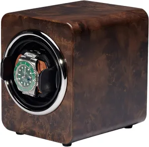 Winding Box Dual (Dark Brown) Winding Box Watch Winders - newly outdoor gully Mini Single Watch Shaker Color Watch Storage Box Automatic Mechanical Watch 