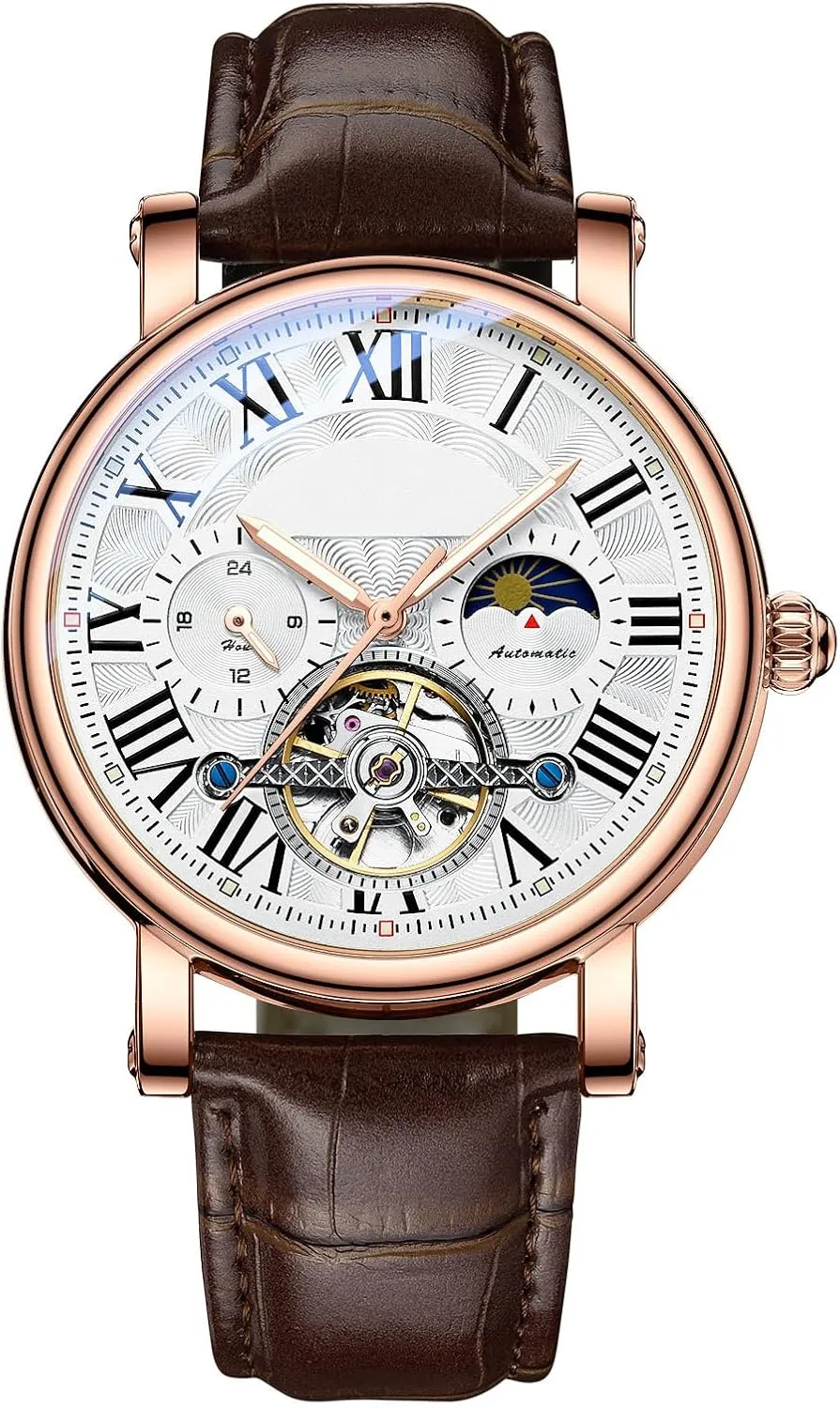 Winding Luxury Business Watches for Men BESTKANG Automatic Mechanical Men's puncture besides delectable Watch Waterproof Self 