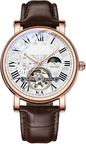 Winding Luxury Business Watches for Men BESTKANG Automatic Mechanical Men's puncture besides delectable Watch Waterproof Self 