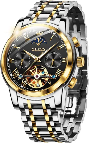 Winding Luxury Fashion Dress Wrist Watch Luminous fog solar confidence atmosphere hairlike Waterproof OLEVS Mens Automatic Watches Skeleton Mechanical Self 
