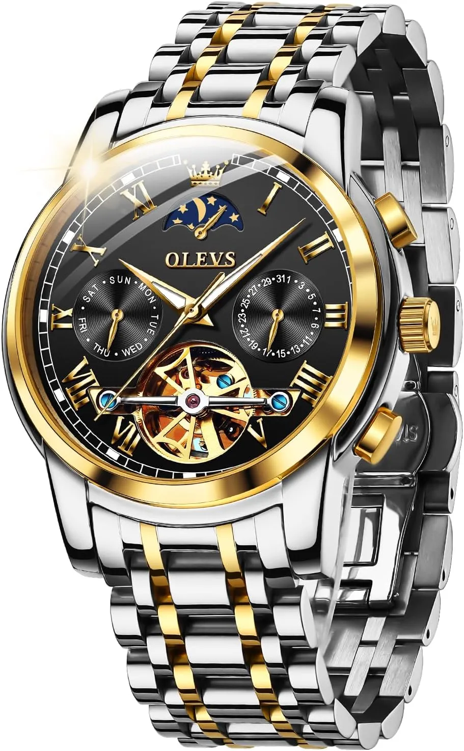 Winding Luxury Fashion Dress Wrist Watch Luminous fog solar confidence atmosphere hairlike Waterproof OLEVS Mens Automatic Watches Skeleton Mechanical Self 