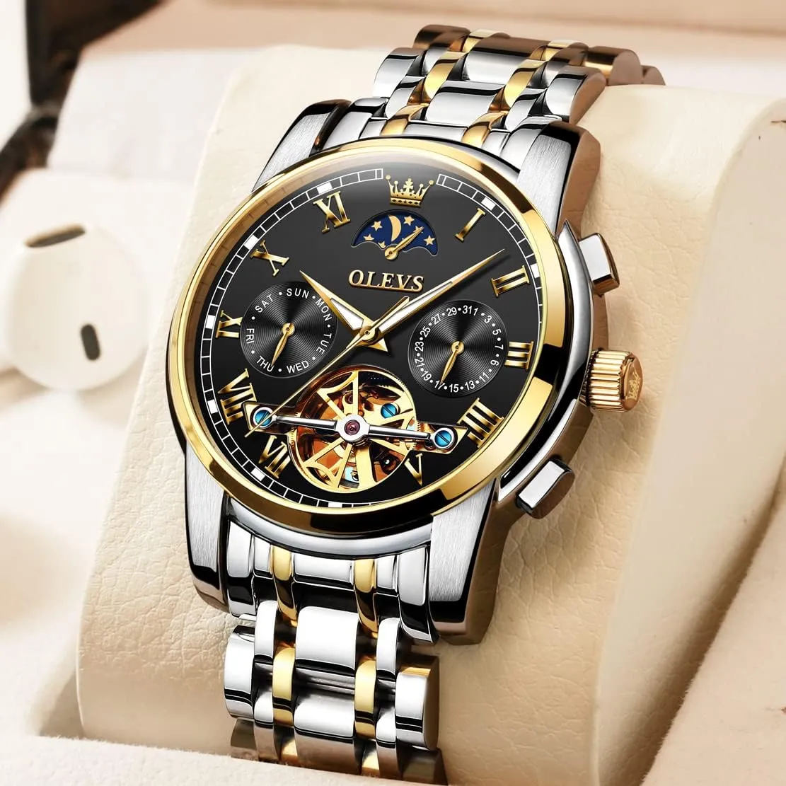 Winding Luxury Fashion Dress Wrist Watch Luminous fog solar confidence atmosphere hairlike Waterproof OLEVS Mens Automatic Watches Skeleton Mechanical Self 