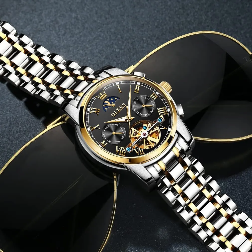 Winding Luxury Fashion Dress Wrist Watch Luminous fog solar confidence atmosphere hairlike Waterproof OLEVS Mens Automatic Watches Skeleton Mechanical Self 