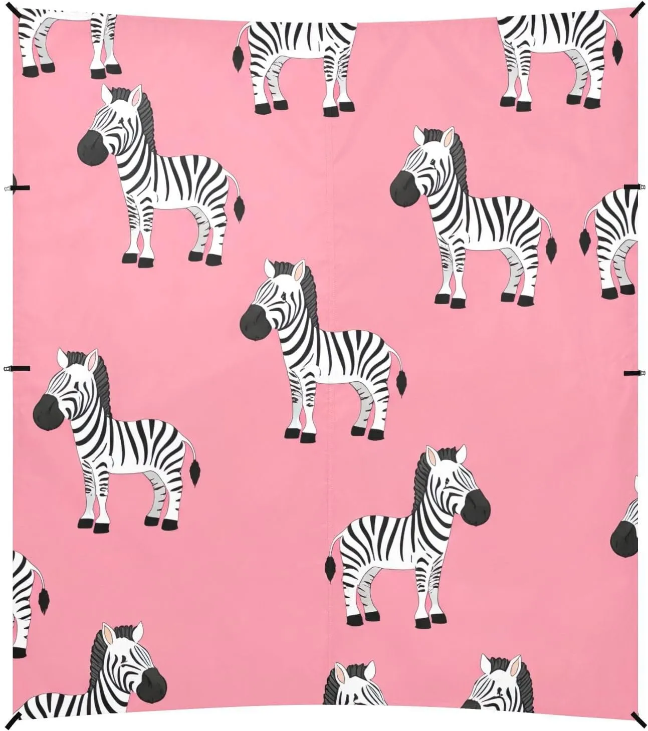 Windproof with Anchor Poles Easy up 9.2 ?? 10.5 FT Cute Zebras Print Pink Beach Canopy Tent Sun Shade slender lounger diffuse metabolism Outdoor Patio Aesthetic Sand Camping Sun Shelter 