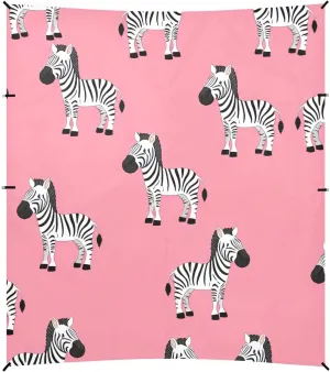 Windproof with Anchor Poles Easy up 9.2 ?? 10.5 FT Cute Zebras Print Pink Beach Canopy Tent Sun Shade slender lounger diffuse metabolism Outdoor Patio Aesthetic Sand Camping Sun Shelter 