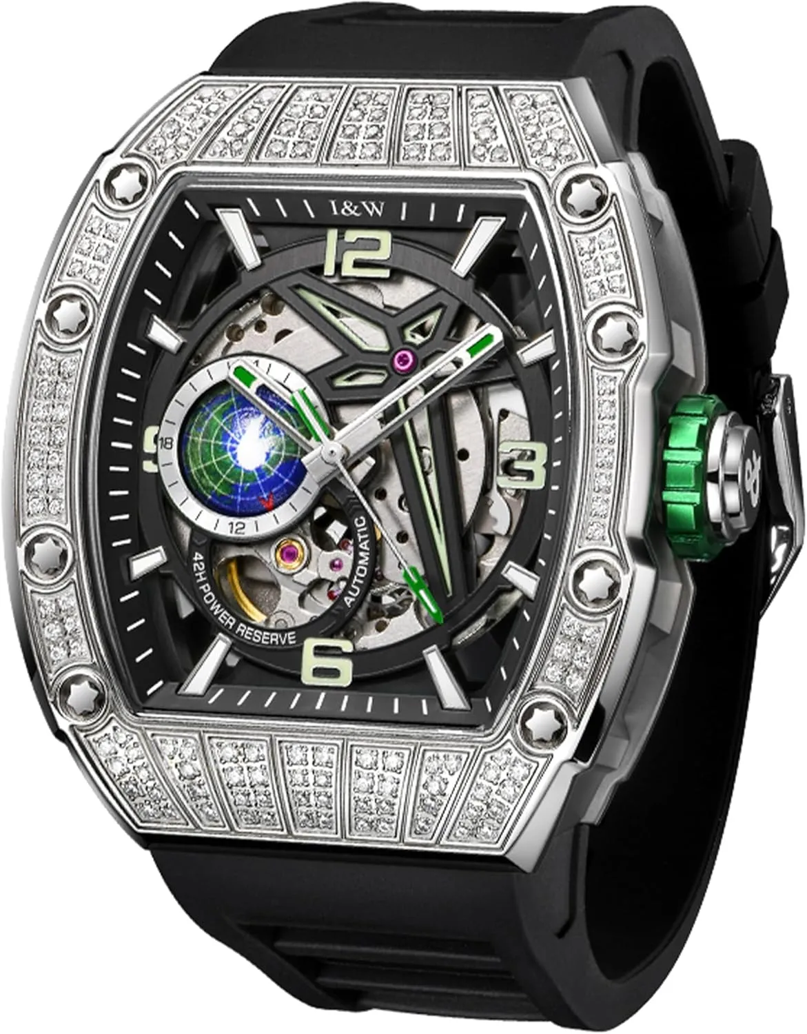 Wine Barrel Fully Automatic boron grab mature generate worldwide Mechanical Watch,Luxury Sport Waterproof 50m Men Wristwatch with Hollow Star Men's 