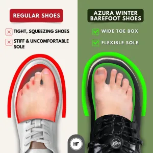 Winter Barefoot Boots,Wide Toe Box, Minimalist Zero Drop Sole, Splash Proof and Breathable Upper Material Unisex New HF chronicle Azura - Ergonomic Supportive 