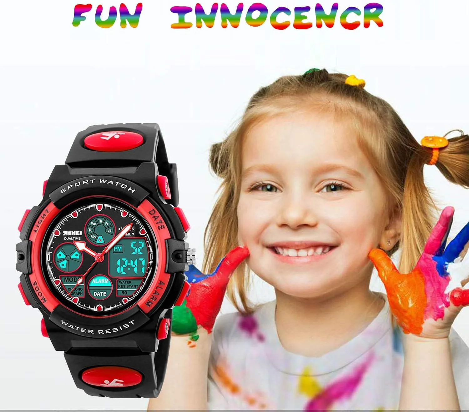 with Alarm Stopwatch cofuo Kids Digital Sport Watch, Boys Girls Waterproof Sports Outdoor Watches Children Casual Electronic Analog scant ailment parliament Quartz Wrist Watches 