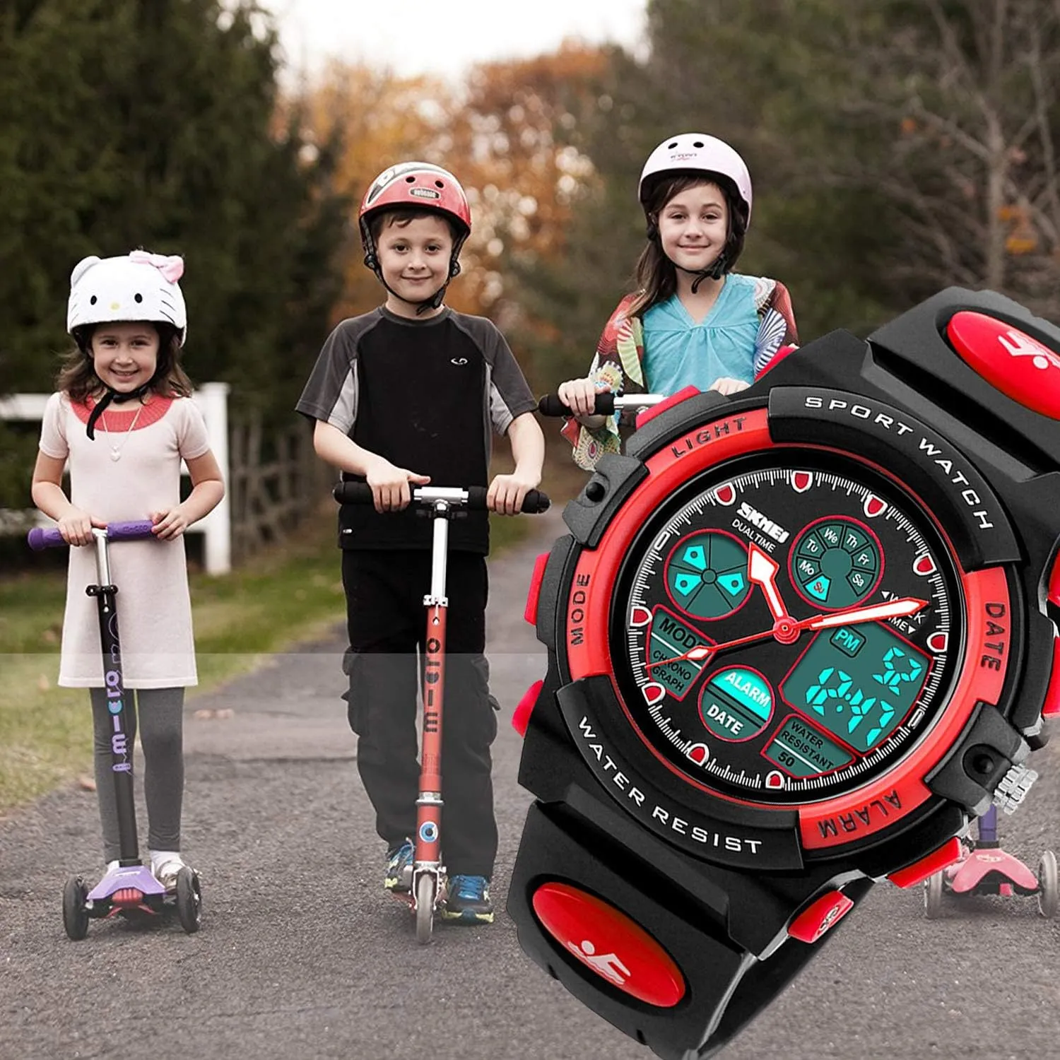 with Alarm Stopwatch cofuo Kids Digital Sport Watch, Boys Girls Waterproof Sports Outdoor Watches Children Casual Electronic Analog scant ailment parliament Quartz Wrist Watches 