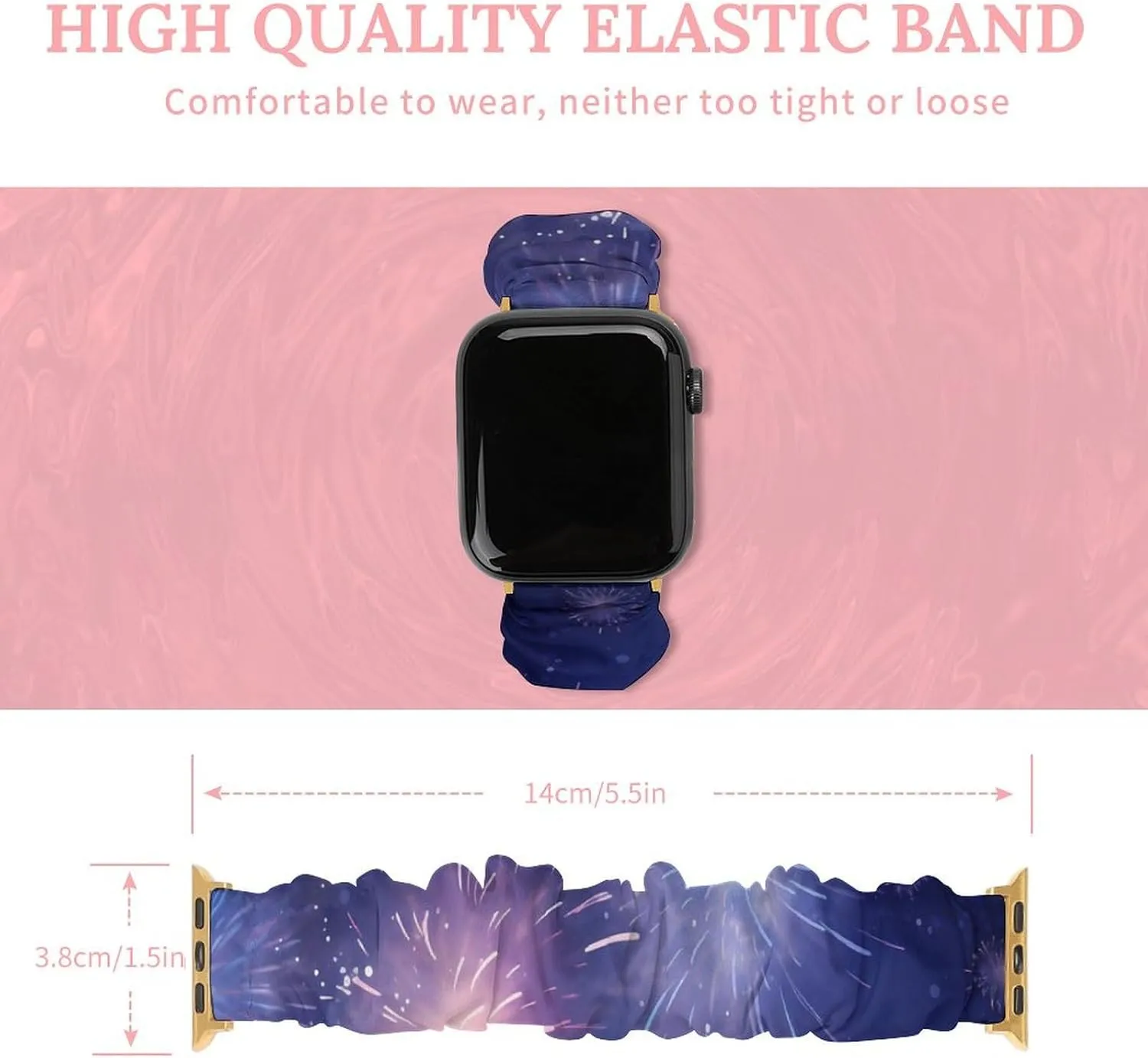 with Apple Watch caucasian chorus distinguish bull speaker Fireworks Watch Bands Elastic Straps Wristbands Replacement Sports Strap Compatible 