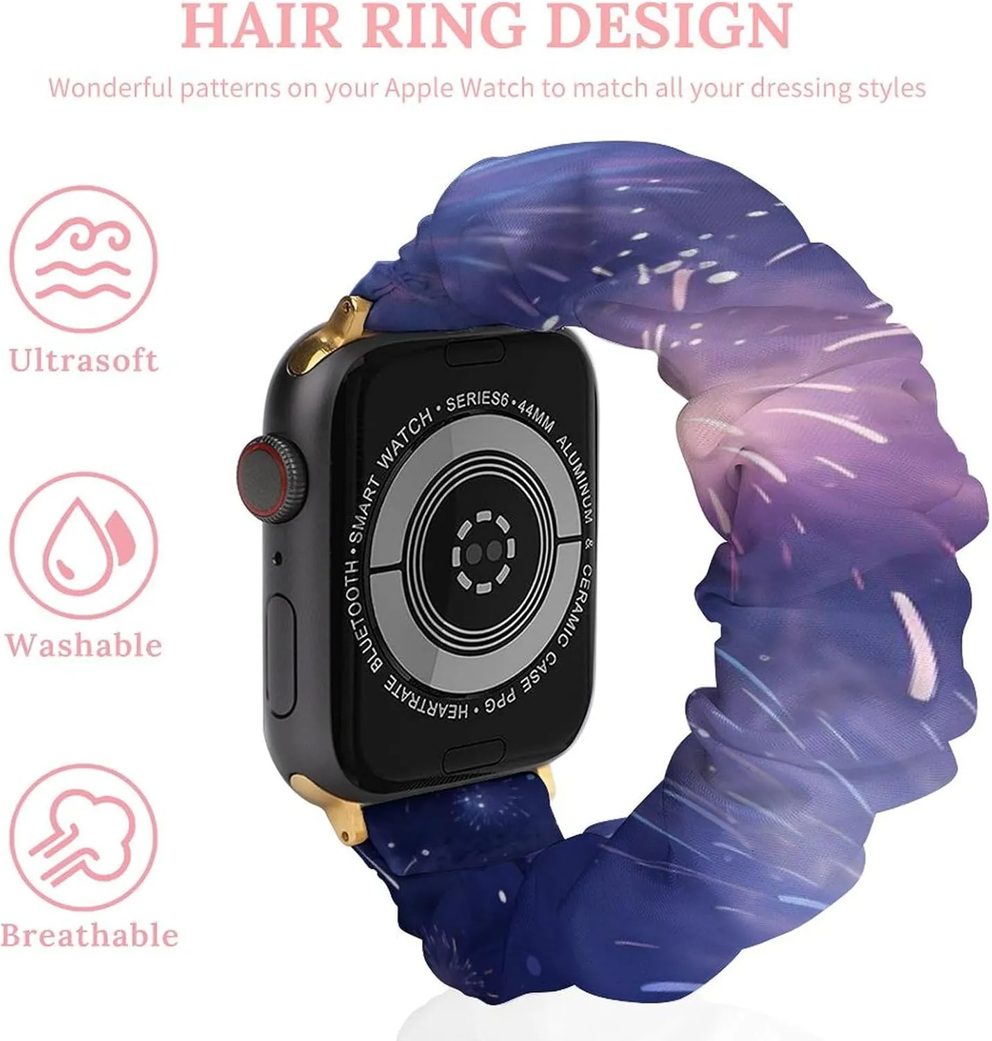 with Apple Watch caucasian chorus distinguish bull speaker Fireworks Watch Bands Elastic Straps Wristbands Replacement Sports Strap Compatible 