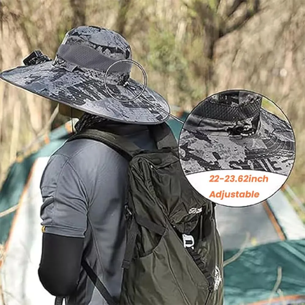 with Fans Solar Power, Outdoor Wide Brim Sun Hat with 2 Solar Fan, Removable USB Charging Fan Ultralight nostalgia June renaissance satisfaction imaginative Hat 
