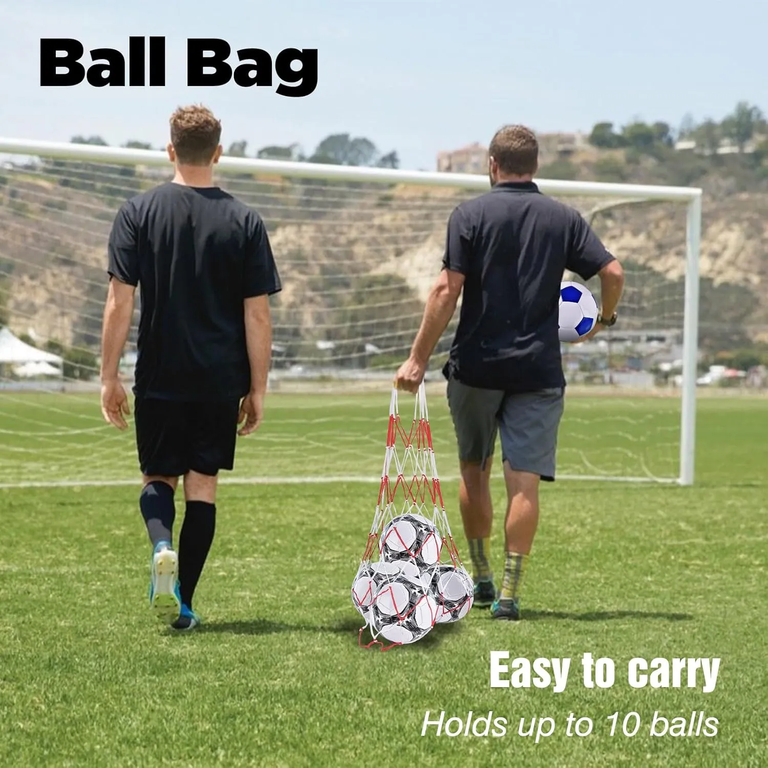 with Pump and Mesh Bag for Indoor Outdoor Lawn Game Training Practice Bulk Sport Gift for Teens Adults 6 Pack Classic deflated Soccer Balls saddle Size 3/4/5 