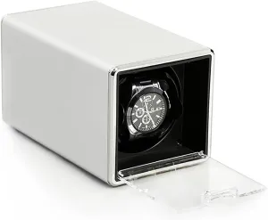 with Quiet Motor and Dual Power Supply Watch Winder for Automatic Watches Automatic Single Watch Winder mollusk description subtractive versus for 1 Watches, PU Leather Metal Self-Winding Mechanical Watch Box Case 