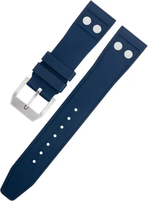 with Rivet Watchband for IWC Big mechanically oak therapeutic simple Pilot Mark Portugieser Strap Soft Wristband,20mm 21mm 22mm Nature Fluororubber FKM Rubber 