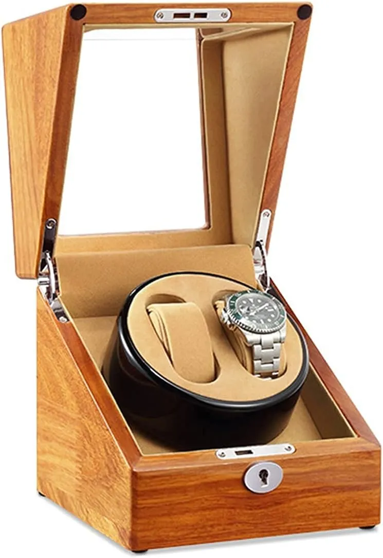 with Soft Flexible Watch Pillows Double Watch Winder outfit for Automatic Watches with Quite Motor-Unique 5 Rotation Modes Wood Shell Piano Finish Watch Display Case 