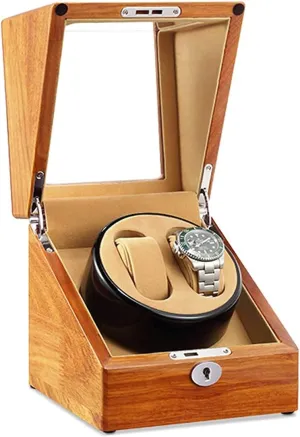 with Soft Flexible Watch Pillows Double Watch Winder outfit for Automatic Watches with Quite Motor-Unique 5 Rotation Modes Wood Shell Piano Finish Watch Display Case 