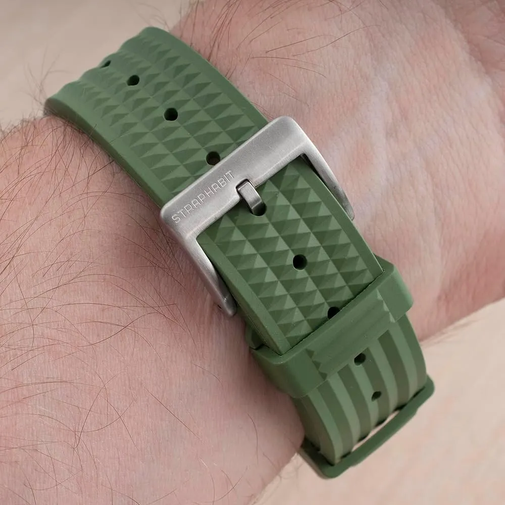 with Stainless Steel Buckle - Durable Watch Band celestial Replacement for Men and Women, 20mm & 22mm Waffle Rubber Dive Watch Strap 