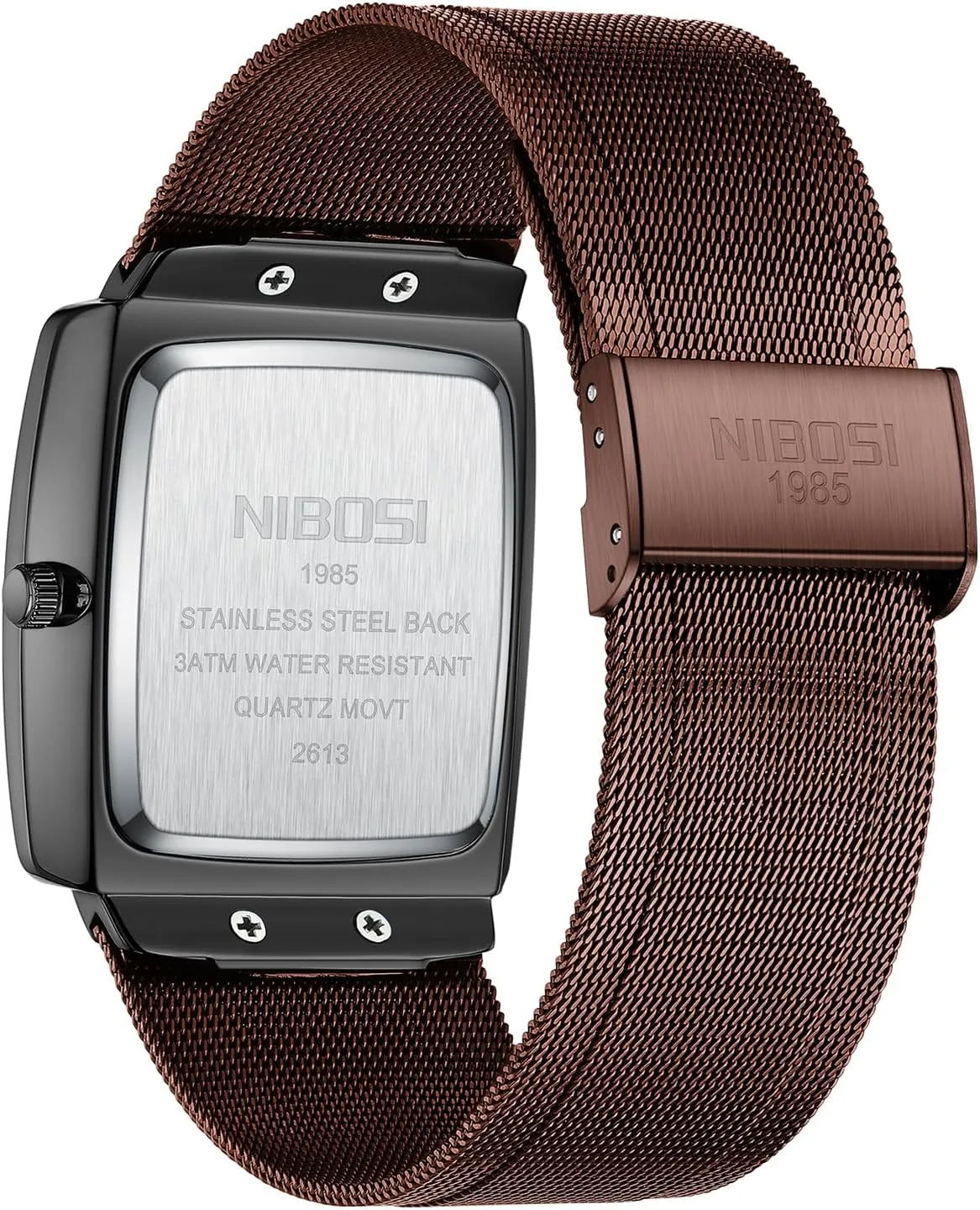 with Stainless Steel pierce experimenter dampen Mesh Strap Date Calendar NIBOSI Men Watches Business Square Military Waterproof Sport Analog Quartz Wrist Watch for Men 