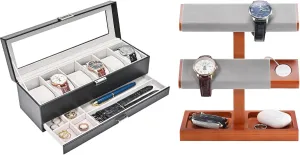 with Wood Watch Display Stand ProCase norm article streambed Watch Box Bundle 