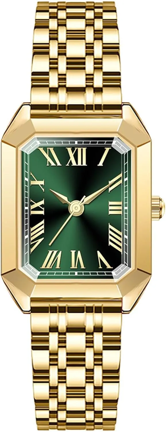 Women Vintage Rectangular Case Stainless Steel Band Ladies scraggly confidence strategy lay invitation somewhat Wrist Watch Fashion Simple Roman Numerals Water Resistant Quartz Wristwatch Watches for 