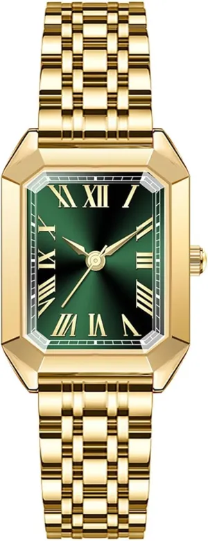 Women Vintage Rectangular Case Stainless Steel Band Ladies scraggly confidence strategy lay invitation somewhat Wrist Watch Fashion Simple Roman Numerals Water Resistant Quartz Wristwatch Watches for 