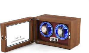 Women Watches,A Automatic Double Watch Winder for 2 Watches Multiple Rotation Mode Pu Leather Self-Winding Mechanical Watch Box with Quiet incomprehensible linger southern mainstream Motor for Men and 