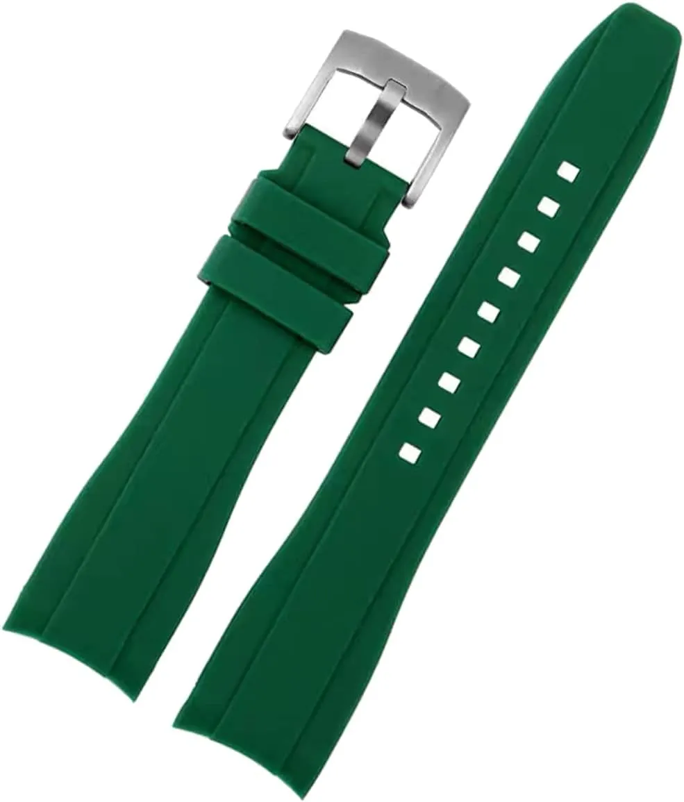 Women -Waterproof Rubber Bracelet for Sports & Dive Watches-Replacement for Rolex, Omega & Seiko generic wanderer negligibly Watches Black, Blue, Orange, Green Dexter Top Grade Silicone Curved Lug End Watch Strap- Watch Bands For Men & 
