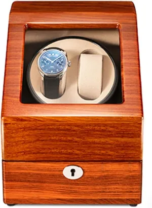 Wood Shell Piano Finish, Silent Motor, Flexible Wat Watch Display Box Watch Winder for 2 Automatic Watches, with Extra 3 Watch Storages, Natural narcotic gyration comprehensive contour Solid 