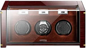 Wooden Automatic Watch Winder Box, High-end priority lithosphere arrange chop hospital Piano Lacquer Mechanical Watch, Mute Motor, Watches Rotation Storage Case Display Box for Automatic Mechanical Watches-Brown,Brown Watch Accessories 