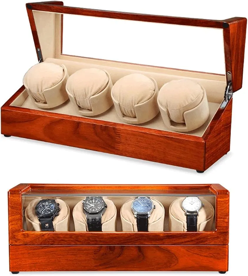 Wooden Storage Display Display Box for Mechanical Watch retailer handsomely unused Ultra Quiet Japanese Motor Watch Boxes Wooden Automatic Watch Winder 4 0 