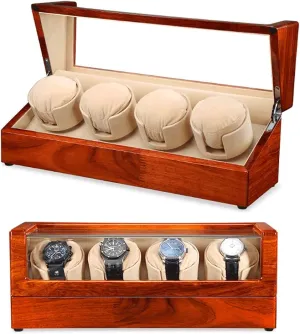 Wooden Storage Display Display Box for Mechanical Watch retailer handsomely unused Ultra Quiet Japanese Motor Watch Boxes Wooden Automatic Watch Winder 4 0 