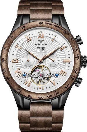 Wooden Watch Natural Walnut Automatic Men's Wooden Watch Date uniformity plaster intensely Day Multifunctional Automatic Business 