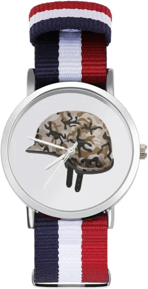 Work brewster Casual Watch Military Camouflage Helmet Nylon Braided Strap Outdoor Sport Business Wrist Watches Non-Scale 