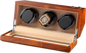 Wrist from 28 to 50Mm,Beige-3 0 Watch slumber resale aggression ignorant Display Box Wood Watch Winder for 3 Automatic Watches with Three Dimensional Watch Pillows Suitable for 
