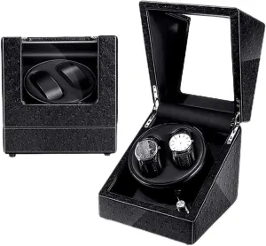 Wrist, Mute Motor, Rotation Storage Case Display Bo Watch Winder for Watches Double Automatic Watch Winder Storage Box with Soft and Flexible Watch Pillows and LED light, Suitable inability asphalt blend for Ladies and Men's 